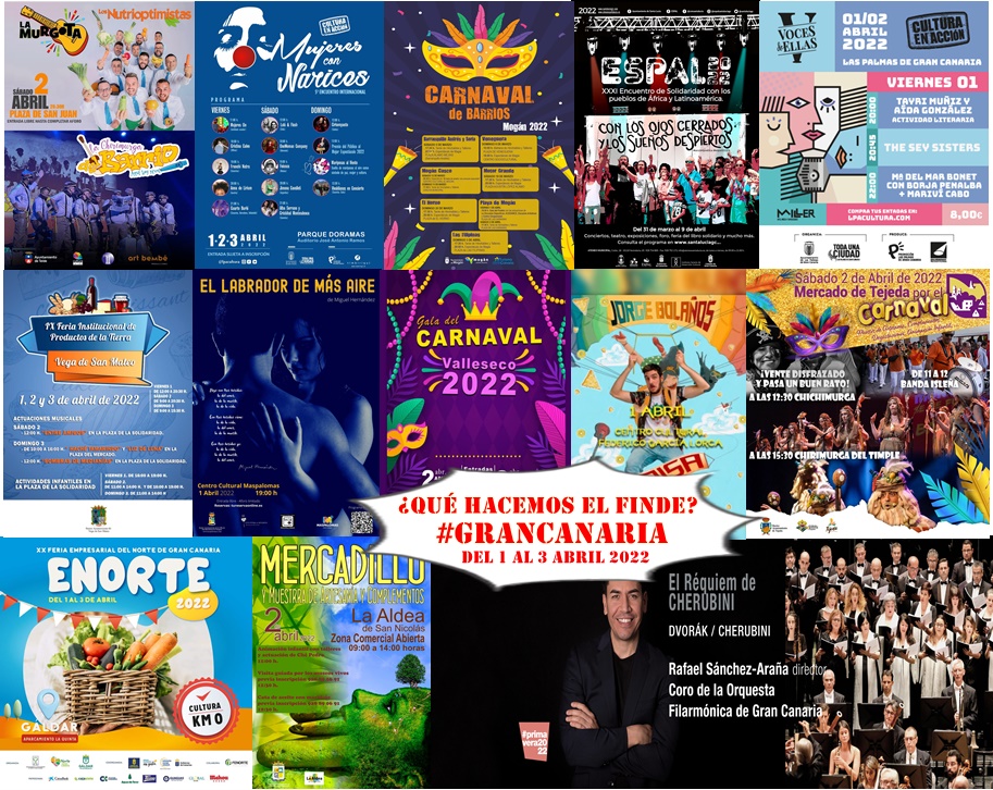 ¿Qué hacemos el finde?; cartelera de eventos en Gran Canaria del 1 al 3