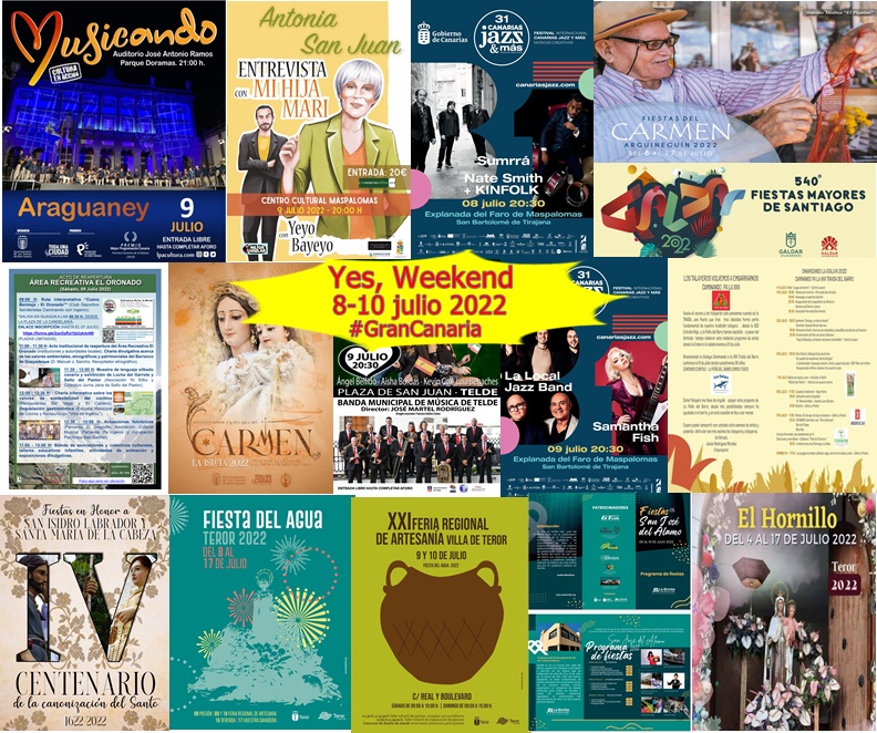 ¿Qué hacemos el finde?; cartelera de eventos en Gran Canaria del 8 al